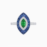 Load image into Gallery viewer, Antique Design Gemstone Marquise Ring - Shahin Jewelry
