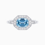 Load image into Gallery viewer, Antique Inspired Aquamarine and Diamond Ring - Shahin Jewelry
