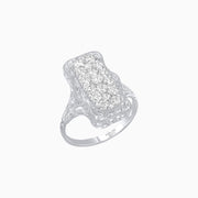 Antique Inspired Elongated Illusion Diamond Cocktail Ring - Shahin Jewelry