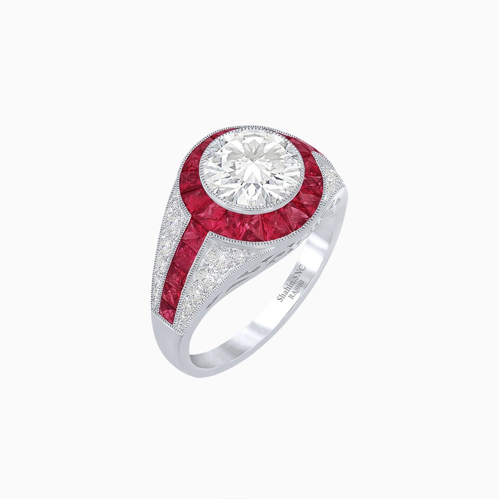 Antique Inspired Engagement Ring - Shahin Jewelry