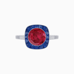 Load image into Gallery viewer, Antique Inspired Gemstone Halo Ring - Shahin Jewelry