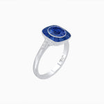 Load image into Gallery viewer, Antique Inspired Gemstone Halo Ring - Shahin Jewelry