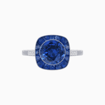 Load image into Gallery viewer, Antique Inspired Gemstone Halo Ring - Shahin Jewelry