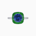 Load image into Gallery viewer, Antique Inspired Gemstone Halo Ring - Shahin Jewelry