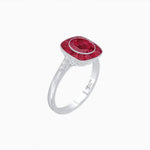 Load image into Gallery viewer, Antique Inspired Gemstone Halo Ring - Shahin Jewelry
