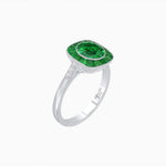 Load image into Gallery viewer, Antique Inspired Gemstone Halo Ring - Shahin Jewelry