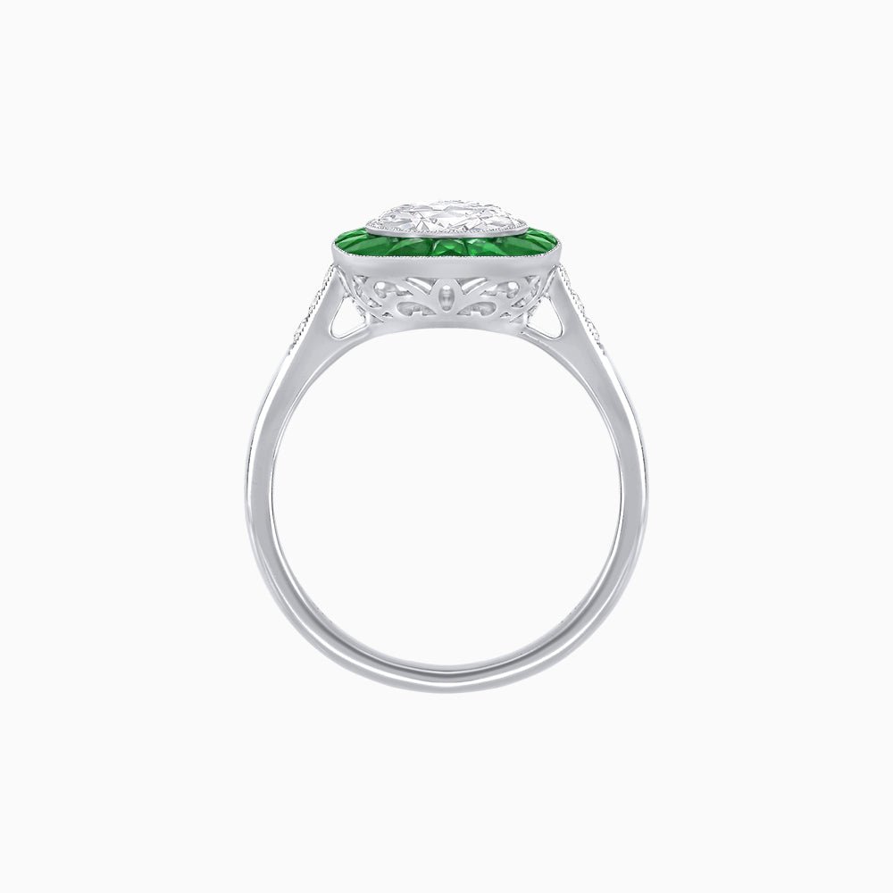 Antique Inspired Halo Ring - Shahin Jewelry