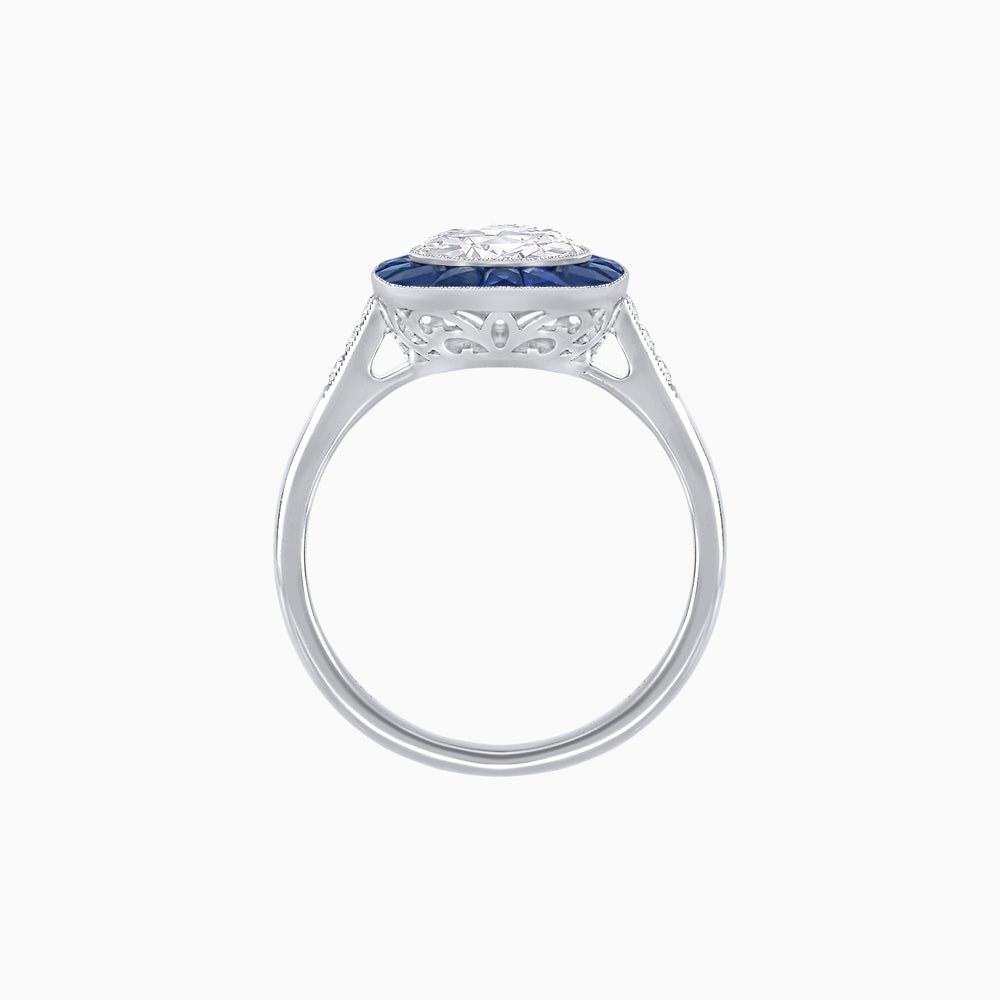 Antique Inspired Halo Ring - Shahin Jewelry