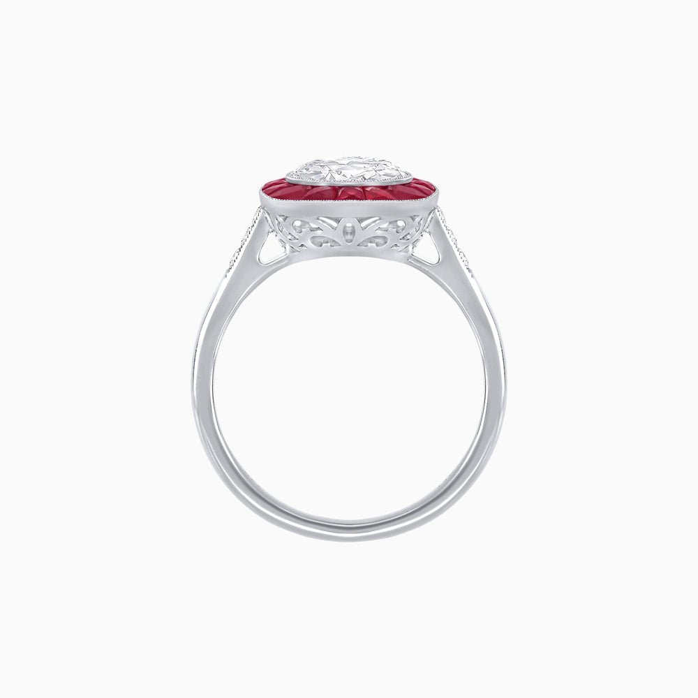 Antique Inspired Halo Ring - Shahin Jewelry