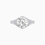 Load image into Gallery viewer, Antique Inspired Hexagonal Round Center Mounting Ring with Hand Engraving - Shahin Jewelry