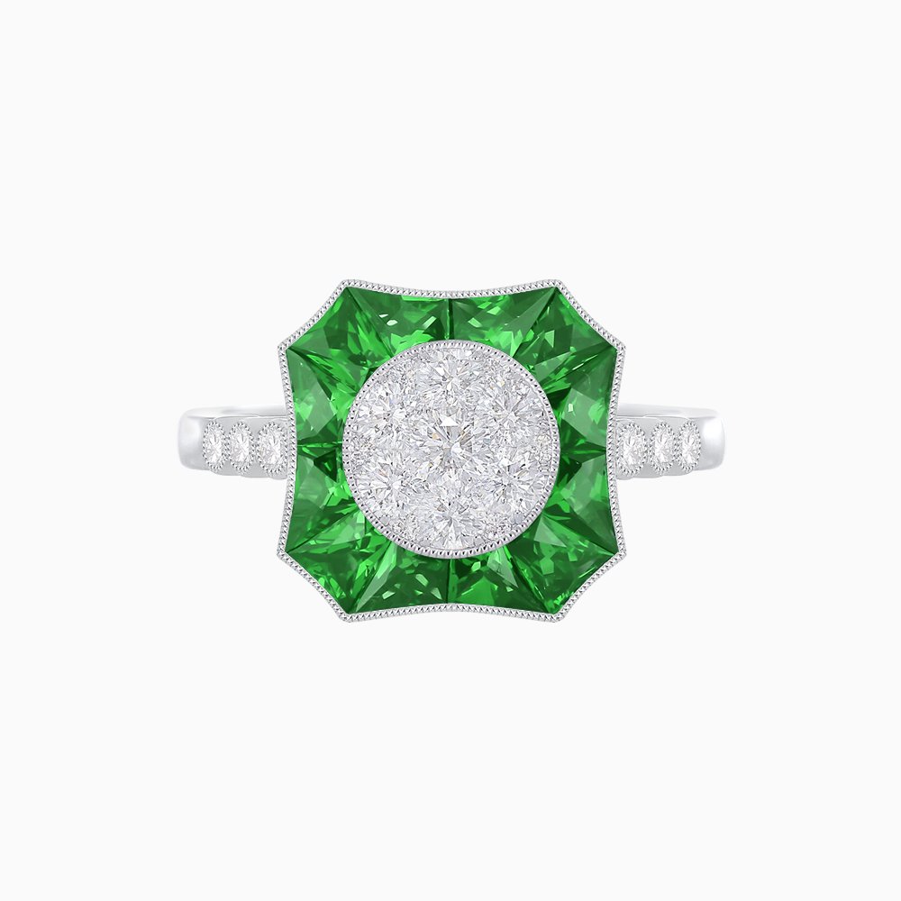 Antique Inspired Illusion Diamond Ring - Shahin Jewelry