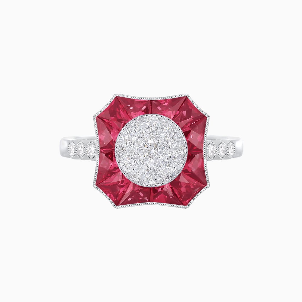 Antique Inspired Illusion Diamond Ring - Shahin Jewelry