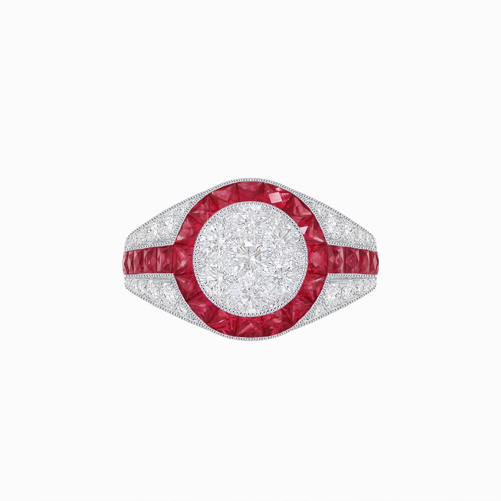 Antique Inspired illusion Engagement Ring - Shahin Jewelry