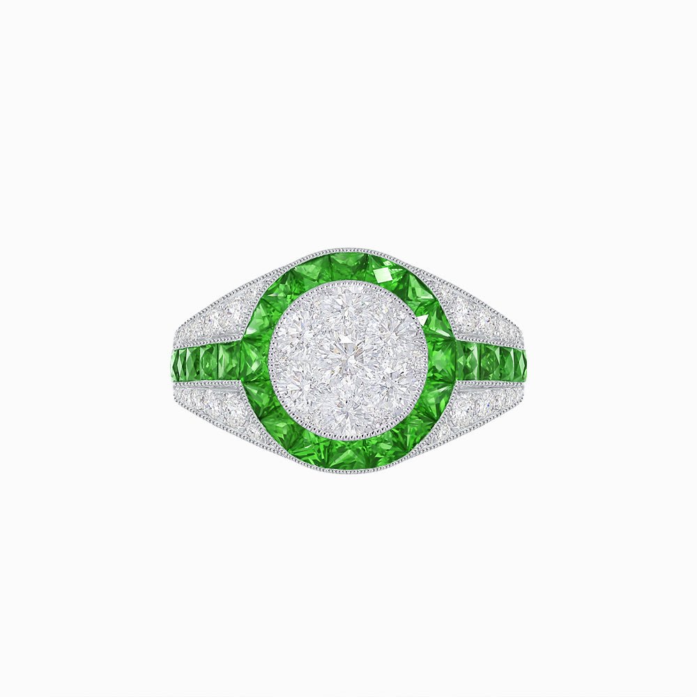 Antique Inspired illusion Engagement Ring - Shahin Jewelry