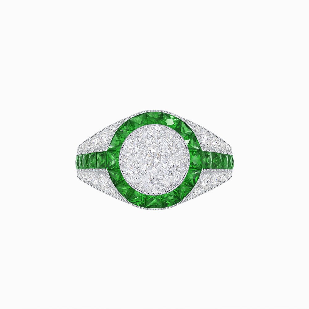 Antique Inspired illusion Engagement Ring - Shahin Jewelry