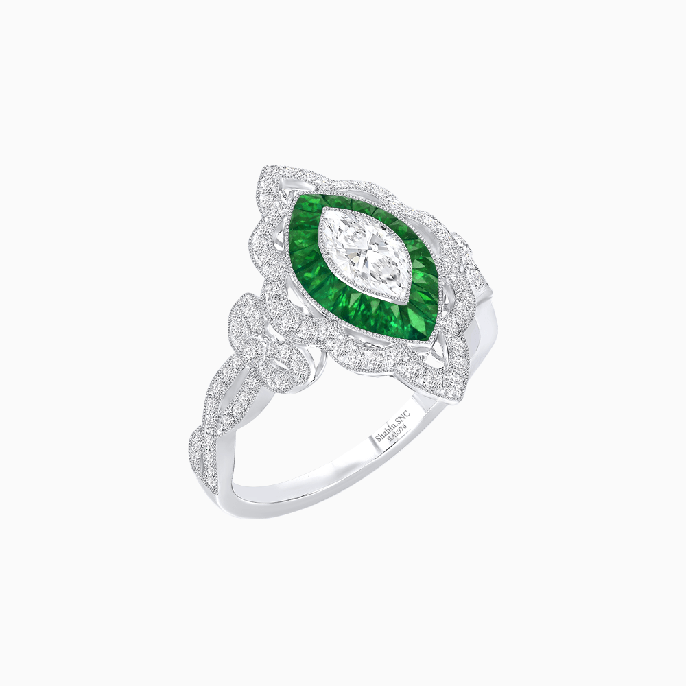 Antique Inspired Marquis Ring - Shahin Jewelry
