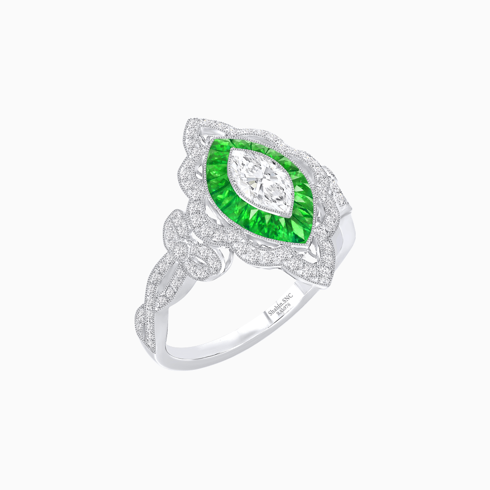 Antique Inspired Marquis Ring - Shahin Jewelry