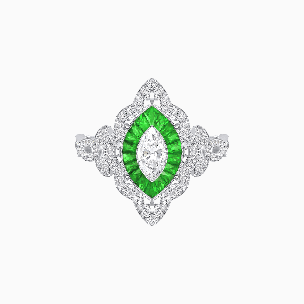 Antique Inspired Marquis Ring - Shahin Jewelry