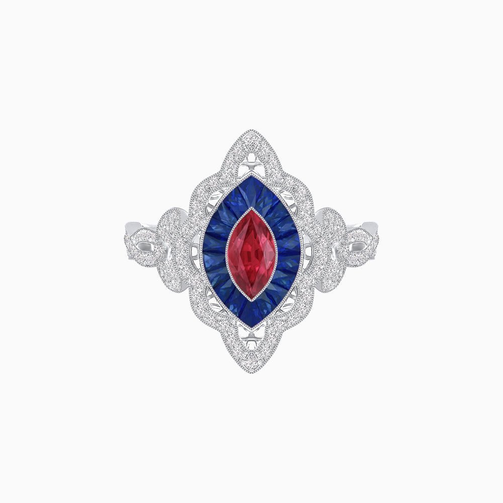Antique Inspired Marquis Ring - Shahin Jewelry