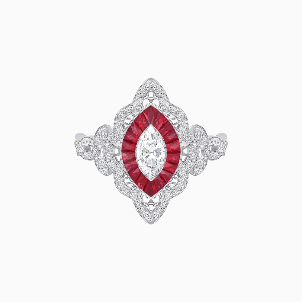 Antique Inspired Marquis Ring - Shahin Jewelry
