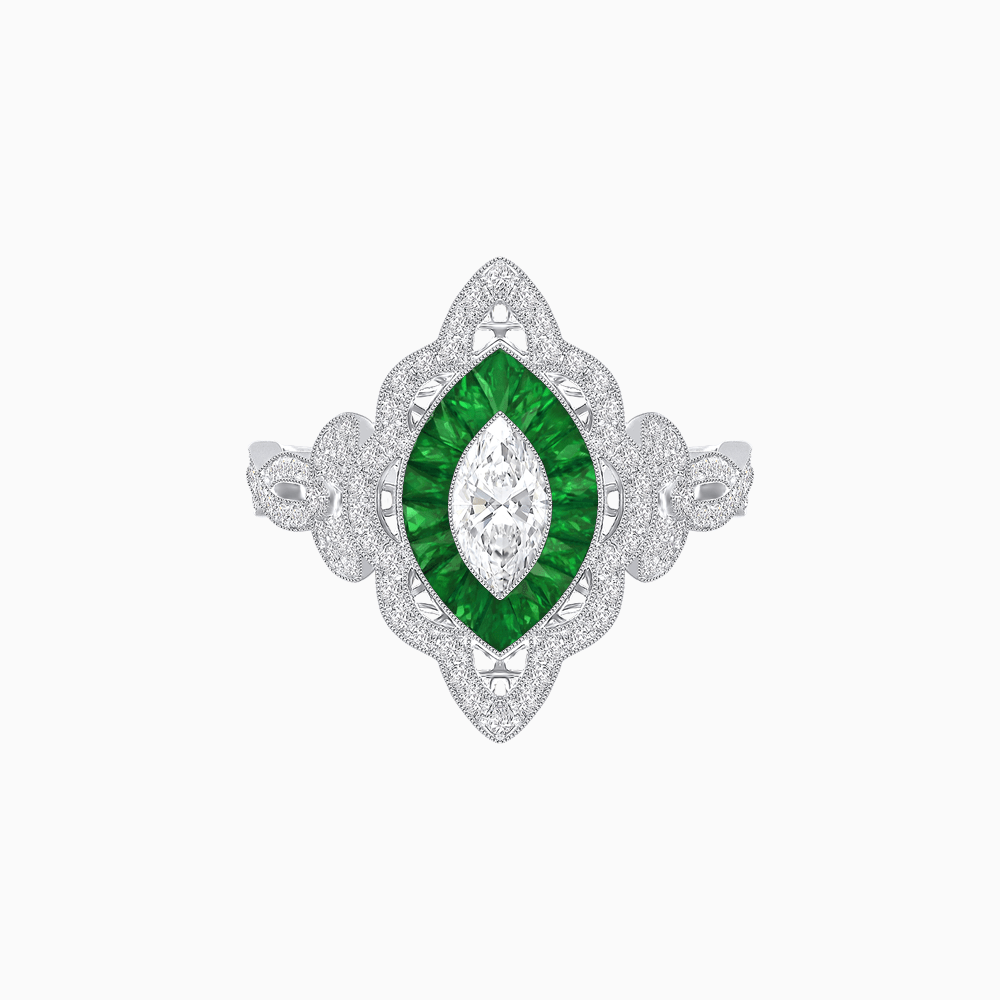 Antique Inspired Marquis Ring - Shahin Jewelry