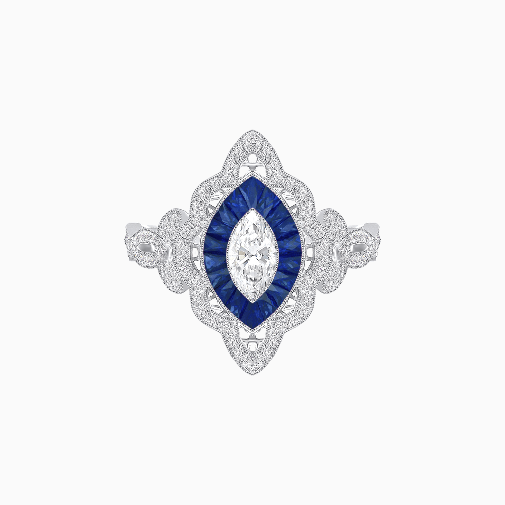 Antique Inspired Marquis Ring - Shahin Jewelry