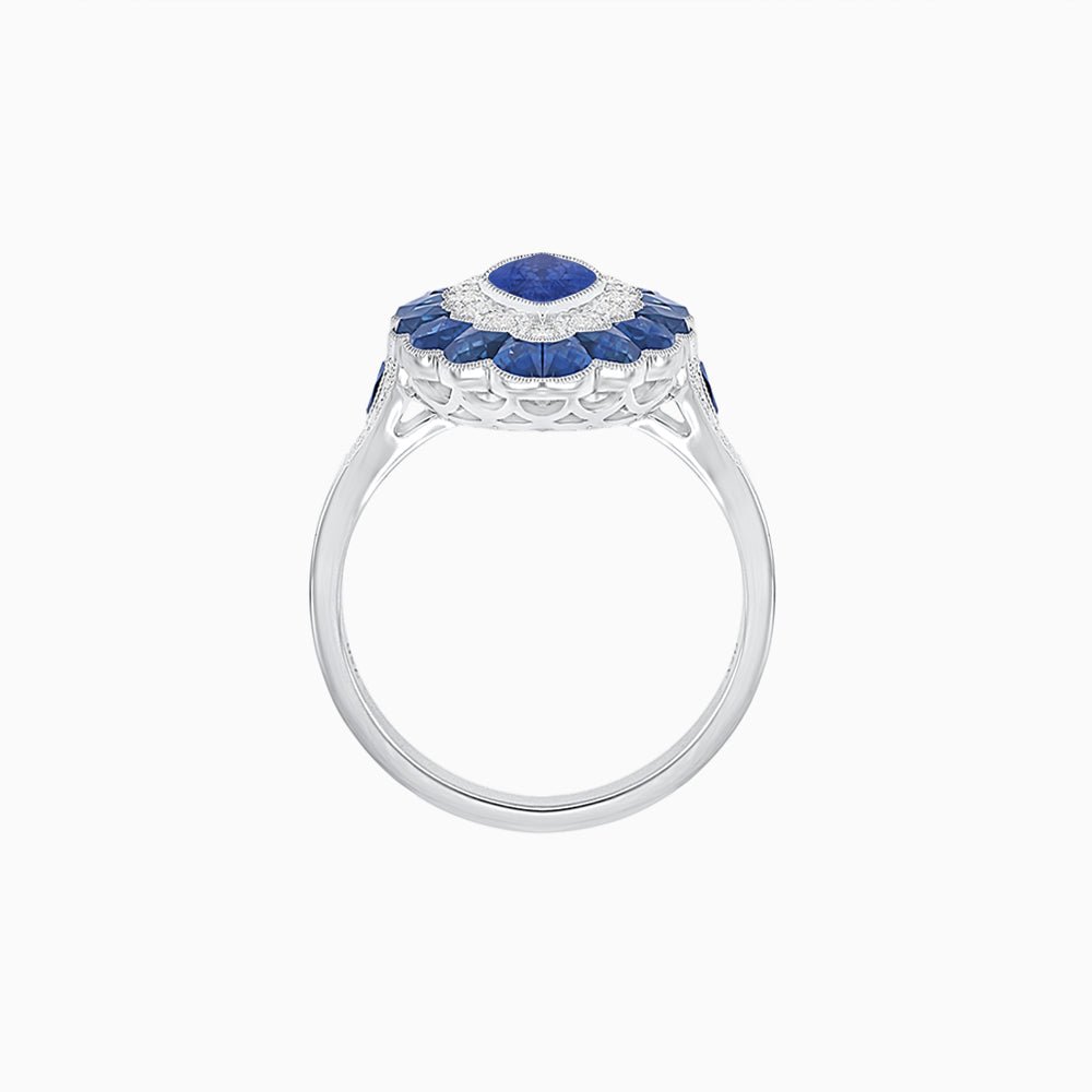 Antique Inspired Marquise Cut Gemstone Cocktail Ring - Shahin Jewelry