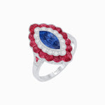 Load image into Gallery viewer, Antique Inspired Marquise Cut Gemstone Cocktail Ring - Shahin Jewelry
