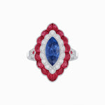 Load image into Gallery viewer, Antique Inspired Marquise Cut Gemstone Cocktail Ring - Shahin Jewelry
