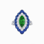 Load image into Gallery viewer, Antique Inspired Marquise Cut Gemstone Cocktail Ring - Shahin Jewelry
