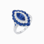 Load image into Gallery viewer, Antique Inspired Marquise Cut Gemstone Cocktail Ring - Shahin Jewelry
