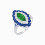 Load image into Gallery viewer, Antique Inspired Marquise Cut Gemstone Cocktail Ring - Shahin Jewelry
