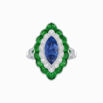 Load image into Gallery viewer, Antique Inspired Marquise Cut Gemstone Cocktail Ring - Shahin Jewelry
