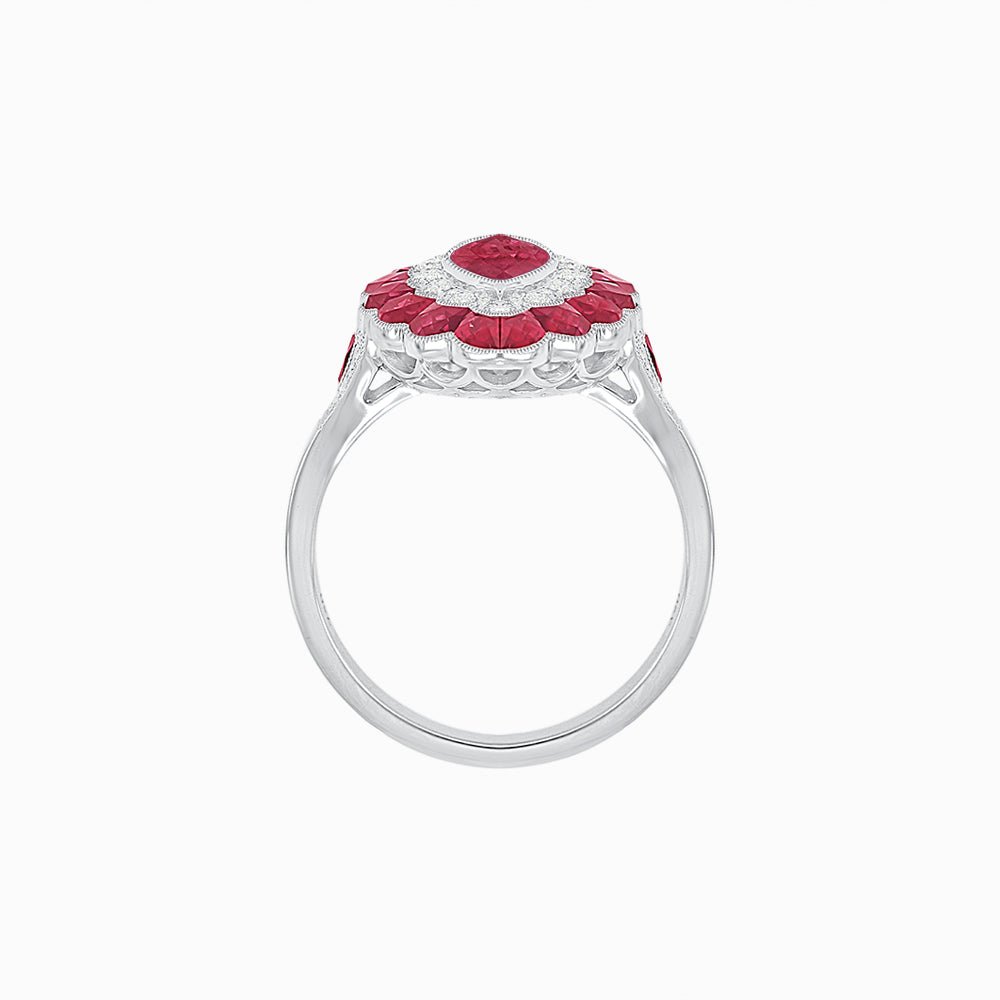 Antique Inspired Marquise Cut Gemstone Cocktail Ring - Shahin Jewelry