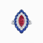 Load image into Gallery viewer, Antique Inspired Marquise Cut Gemstone Cocktail Ring - Shahin Jewelry
