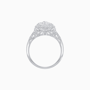 Antique Inspired Octagonal Illusion Cluster Ring with Hand Engraving - Shahin Jewelry