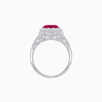 Load image into Gallery viewer, Antique Inspired Octagonal Round Center Mounting Ring with Hand Engraving - Shahin Jewelry