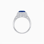 Load image into Gallery viewer, Antique Inspired Octagonal Round Center Mounting Ring with Hand Engraving - Shahin Jewelry