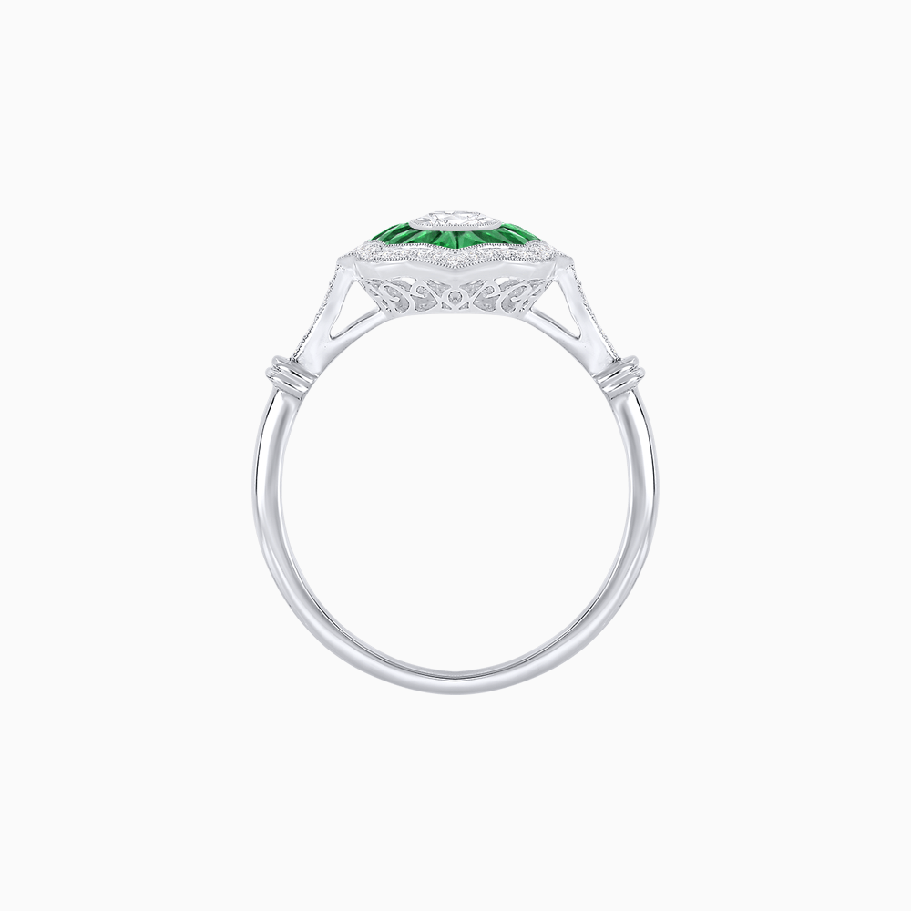 Antique Inspired Oval Cut Diamond Ring - Shahin Jewelry