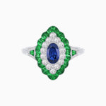 Load image into Gallery viewer, Antique Inspired Oval Cut Gemstone Cocktail Ring - Shahin Jewelry
