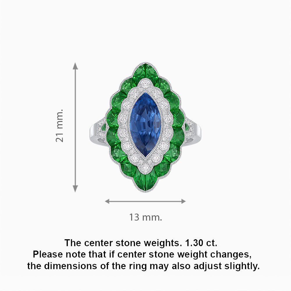 Antique Inspired Oval Cut Gemstone Cocktail Ring - Shahin Jewelry