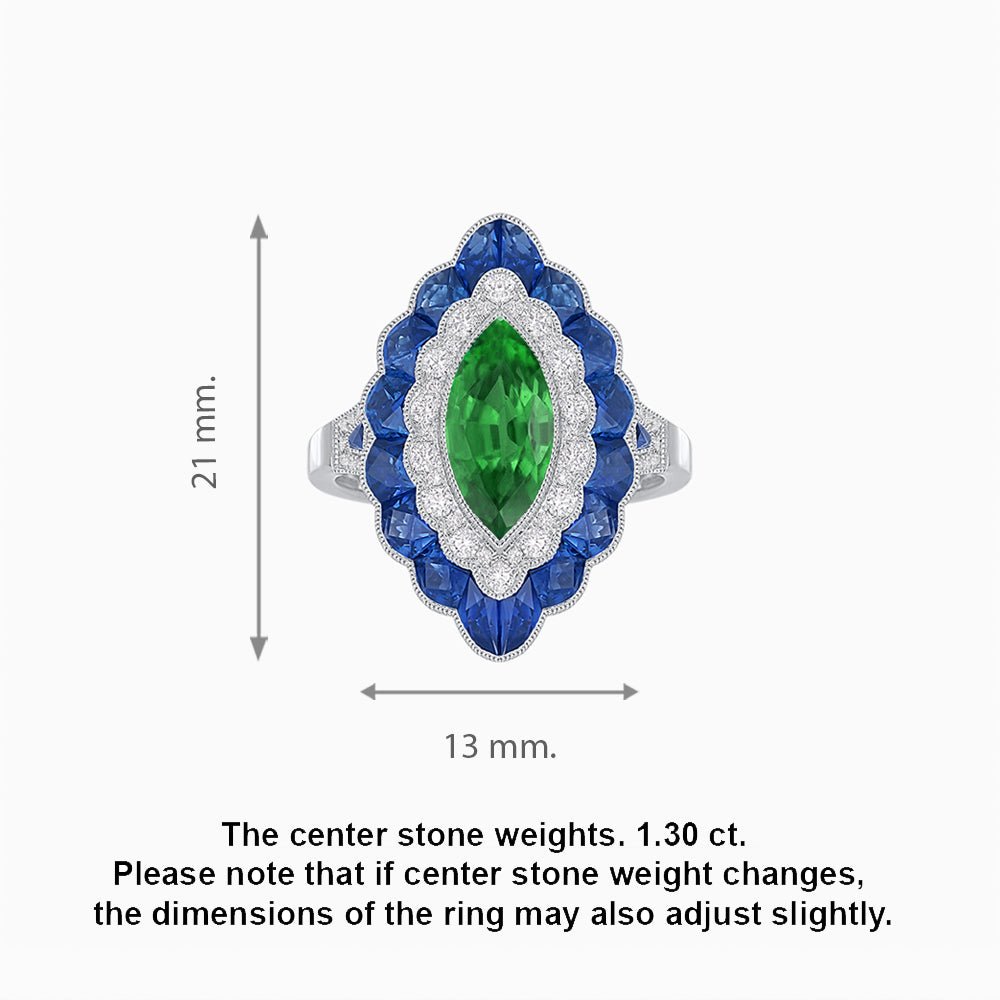 Antique Inspired Oval Cut Gemstone Cocktail Ring - Shahin Jewelry