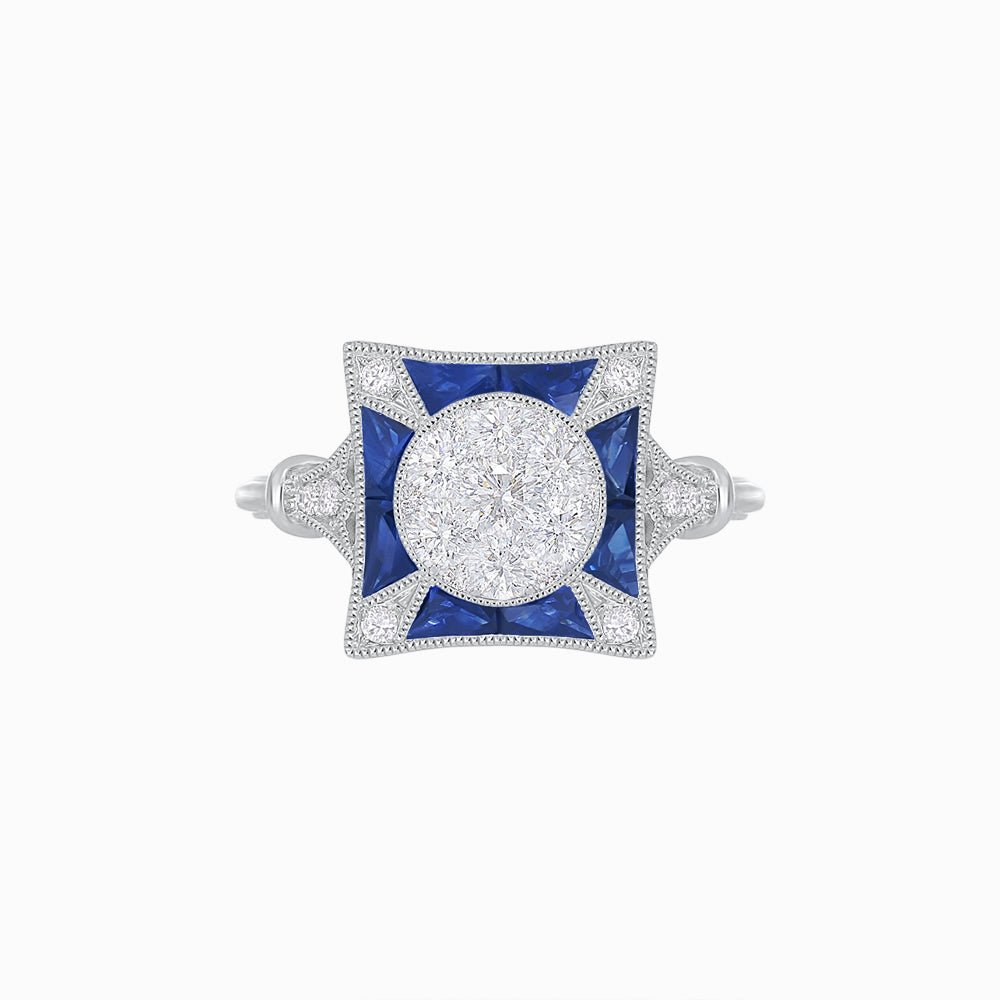 Antique Inspired Ring In Illusion Setting - Shahin Jewelry