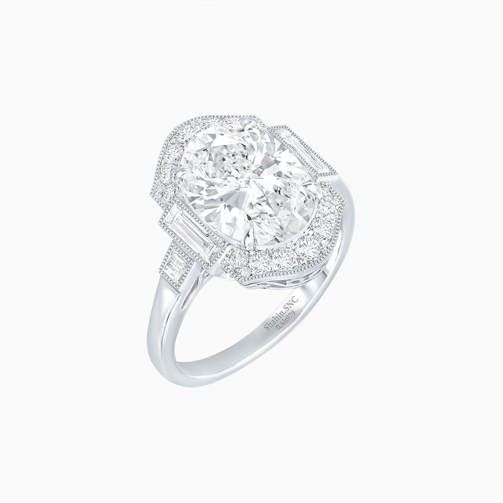 Antique Inspired Ring with Diamond - Shahin Jewelry