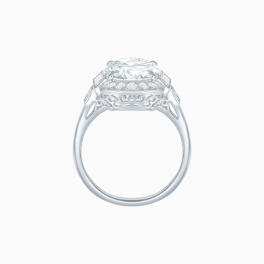 Antique Inspired Ring with Diamond - Shahin Jewelry