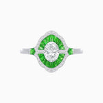 Load image into Gallery viewer, Antique Inspired Ring with Diamond and Gemstone - Shahin Jewelry
