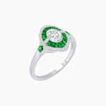 Load image into Gallery viewer, Antique Inspired Ring with Diamond and Gemstone - Shahin Jewelry
