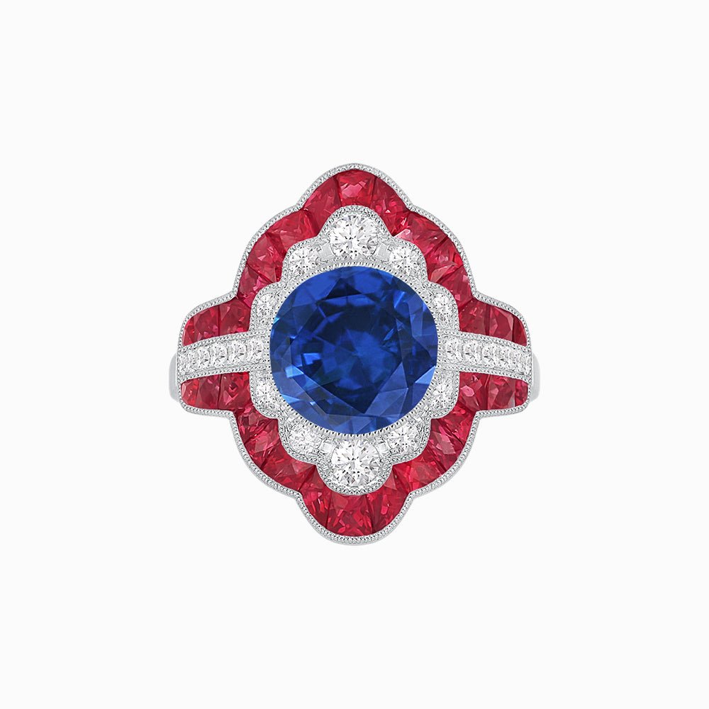 Antique Inspired Ring With Gemstone - Shahin Jewelry