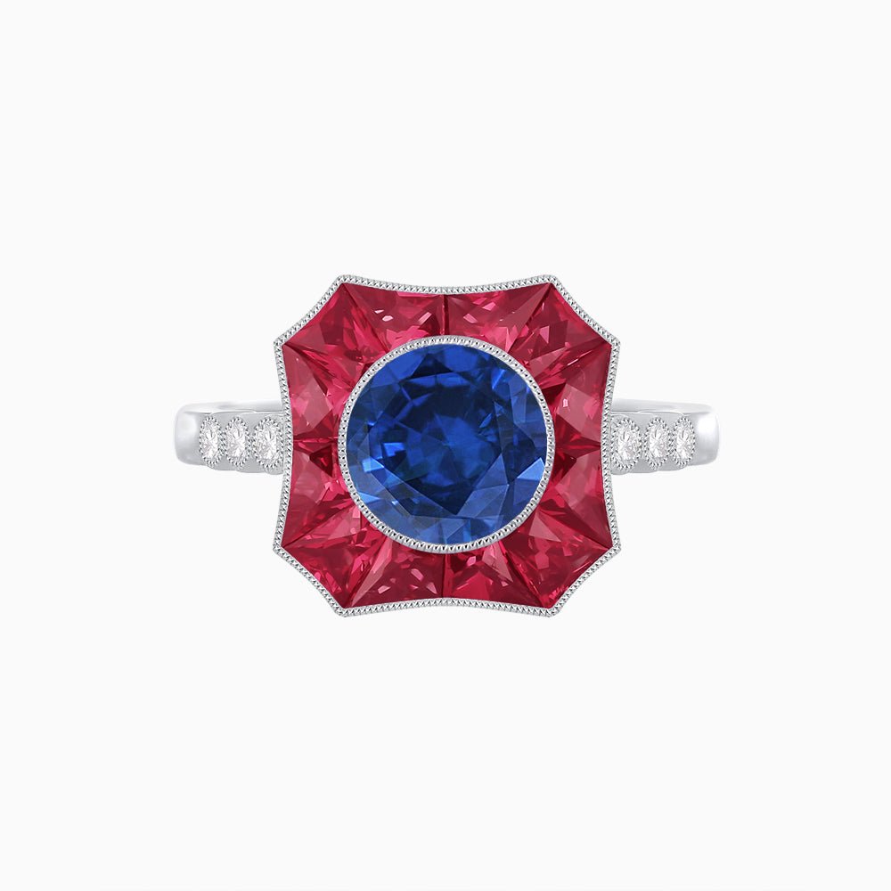 Antique Inspired Ring With Gemstone - Shahin Jewelry