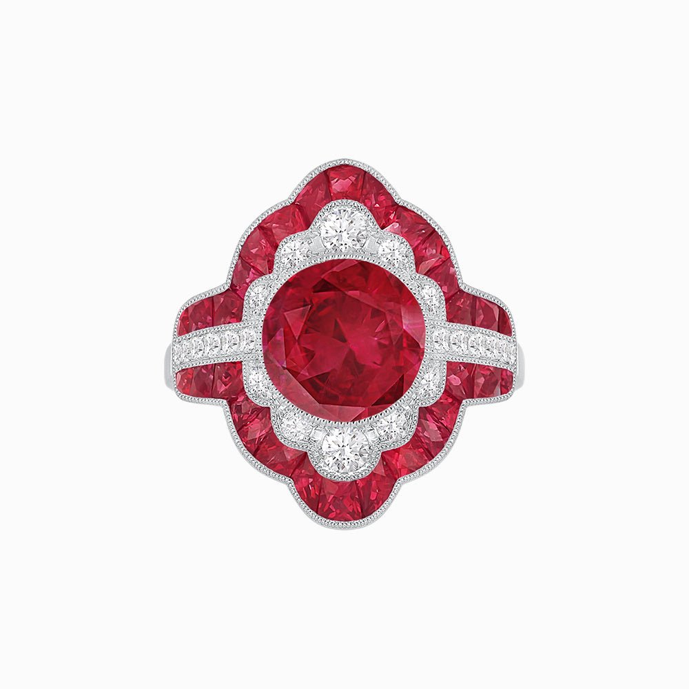 Antique Inspired Ring With Gemstone - Shahin Jewelry